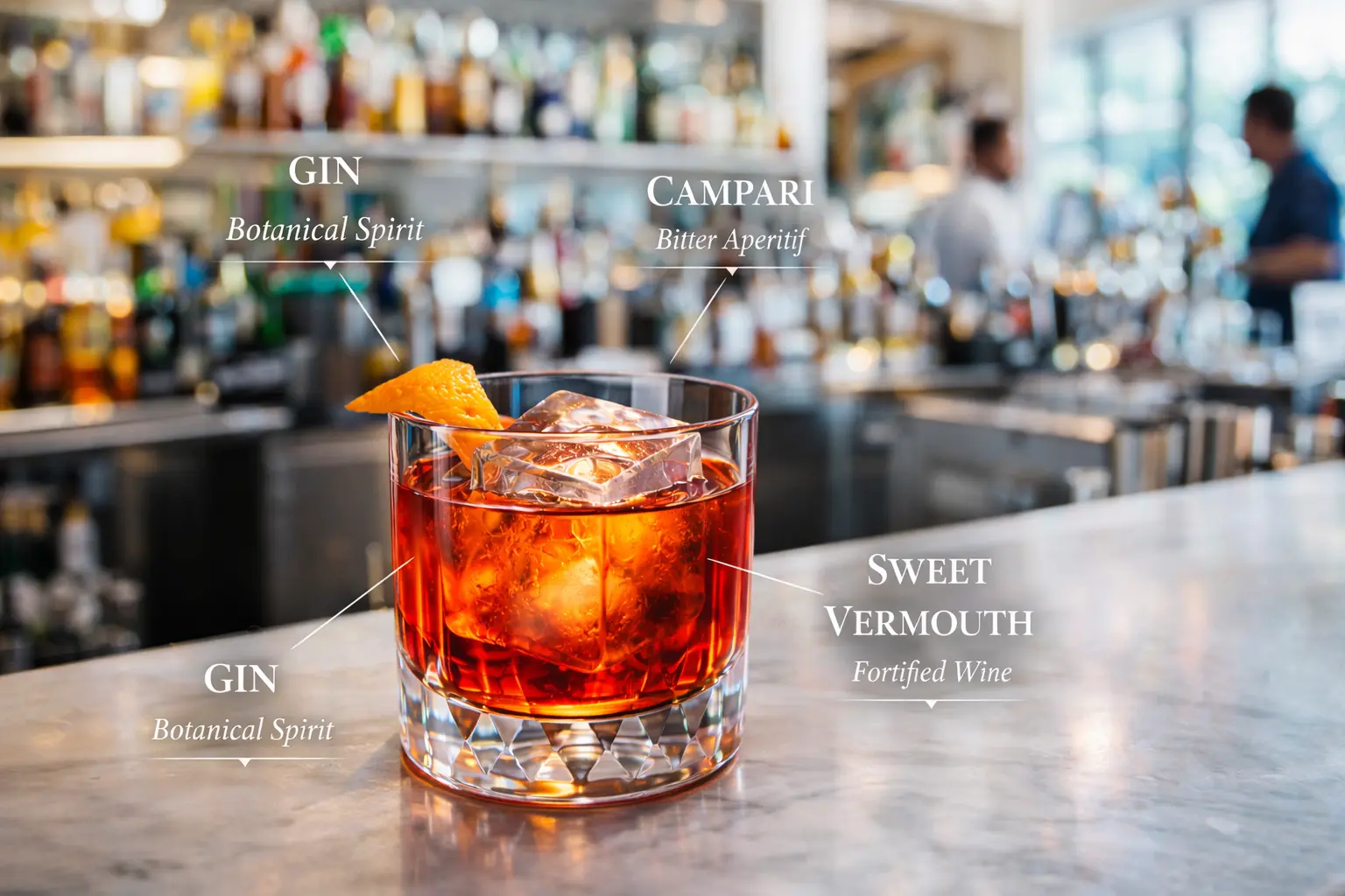 Negroni cocktail anatomy overview