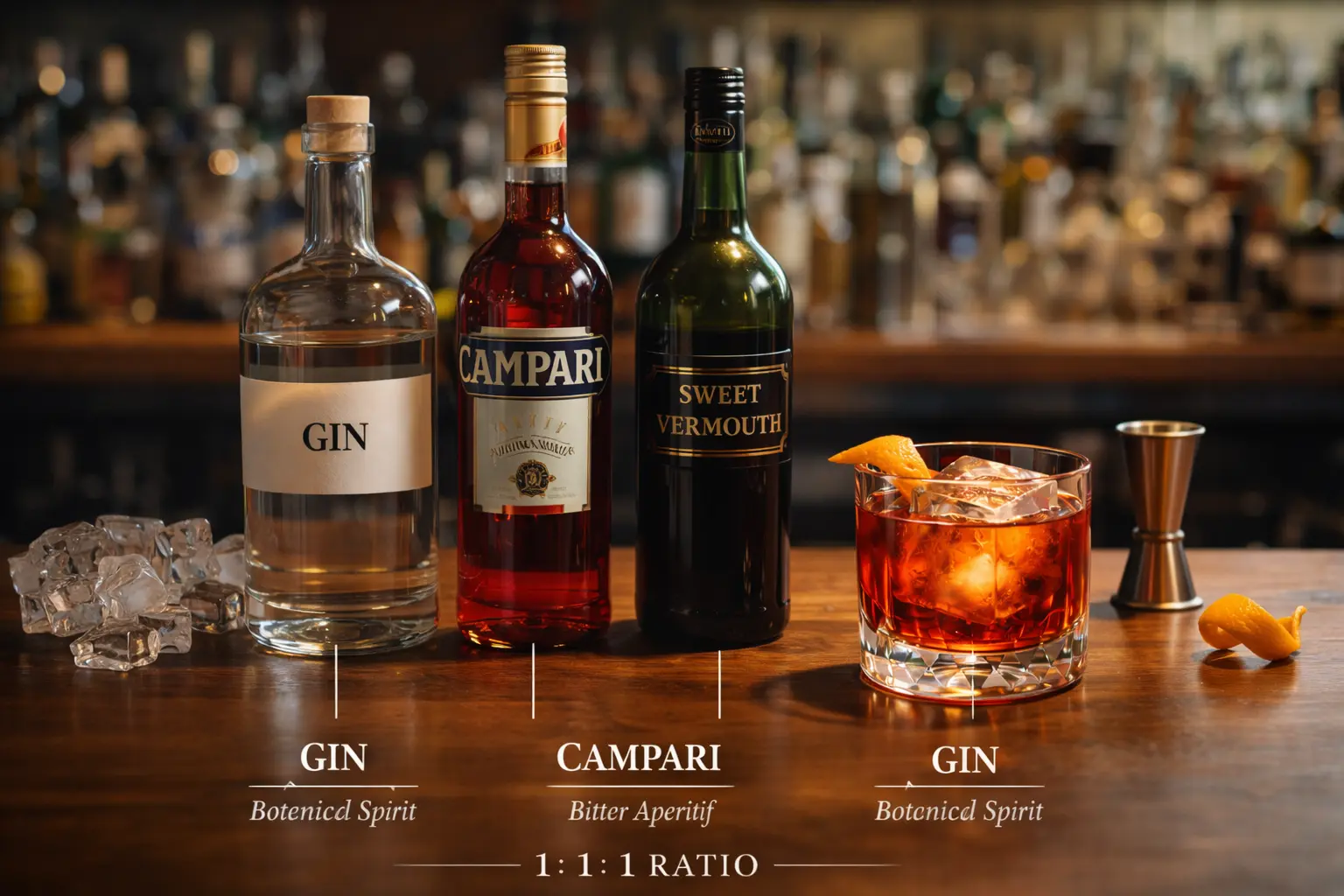 Negroni ingredients infographic