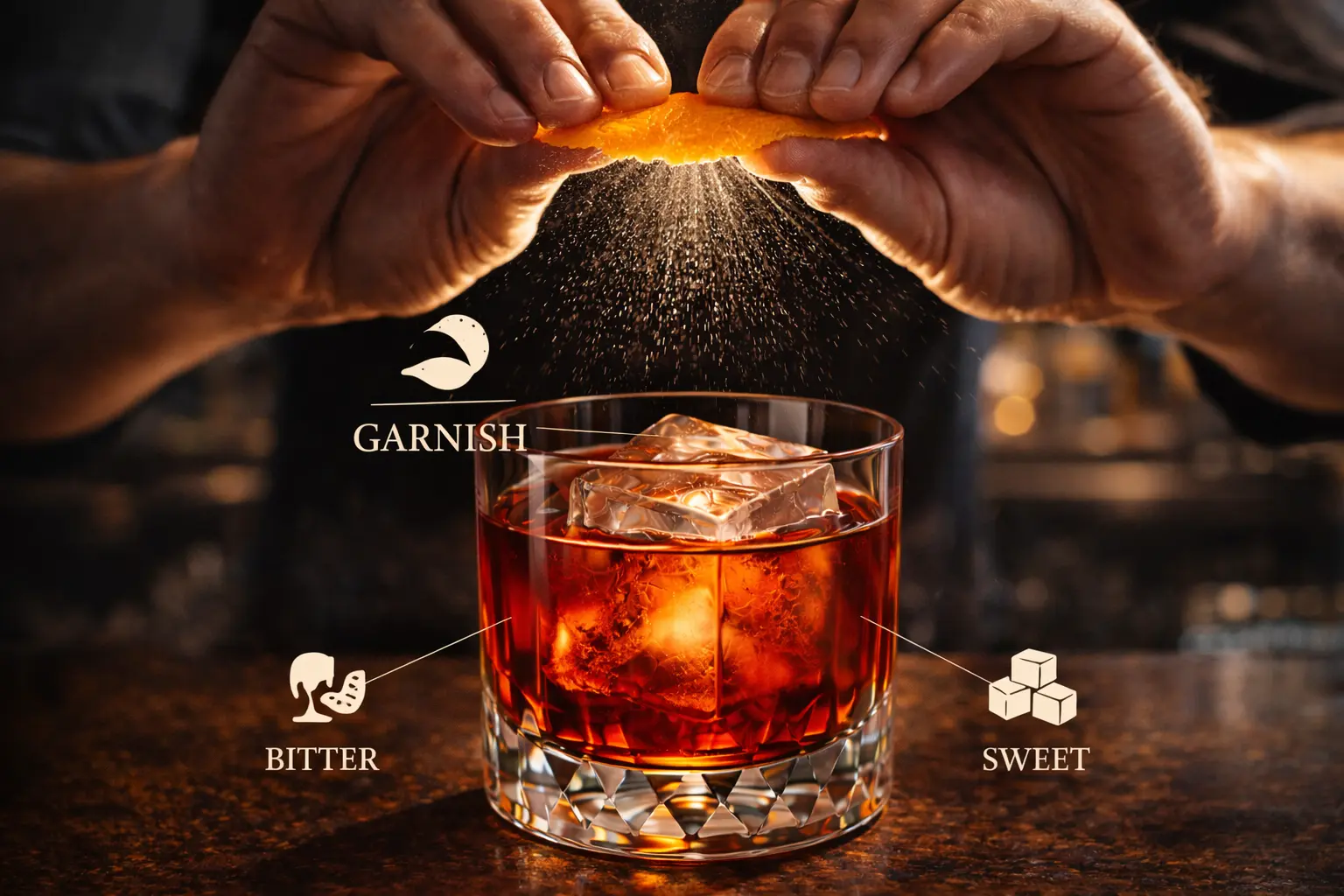 Negroni flavor profile infographic