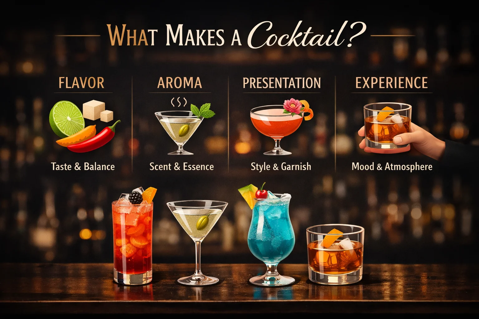 What makes a cocktail infographic